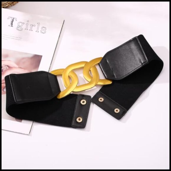 Thick Stretchy Wide Waist Belt Elastic Fashion Elegant Y2K Retro Chic main image 4